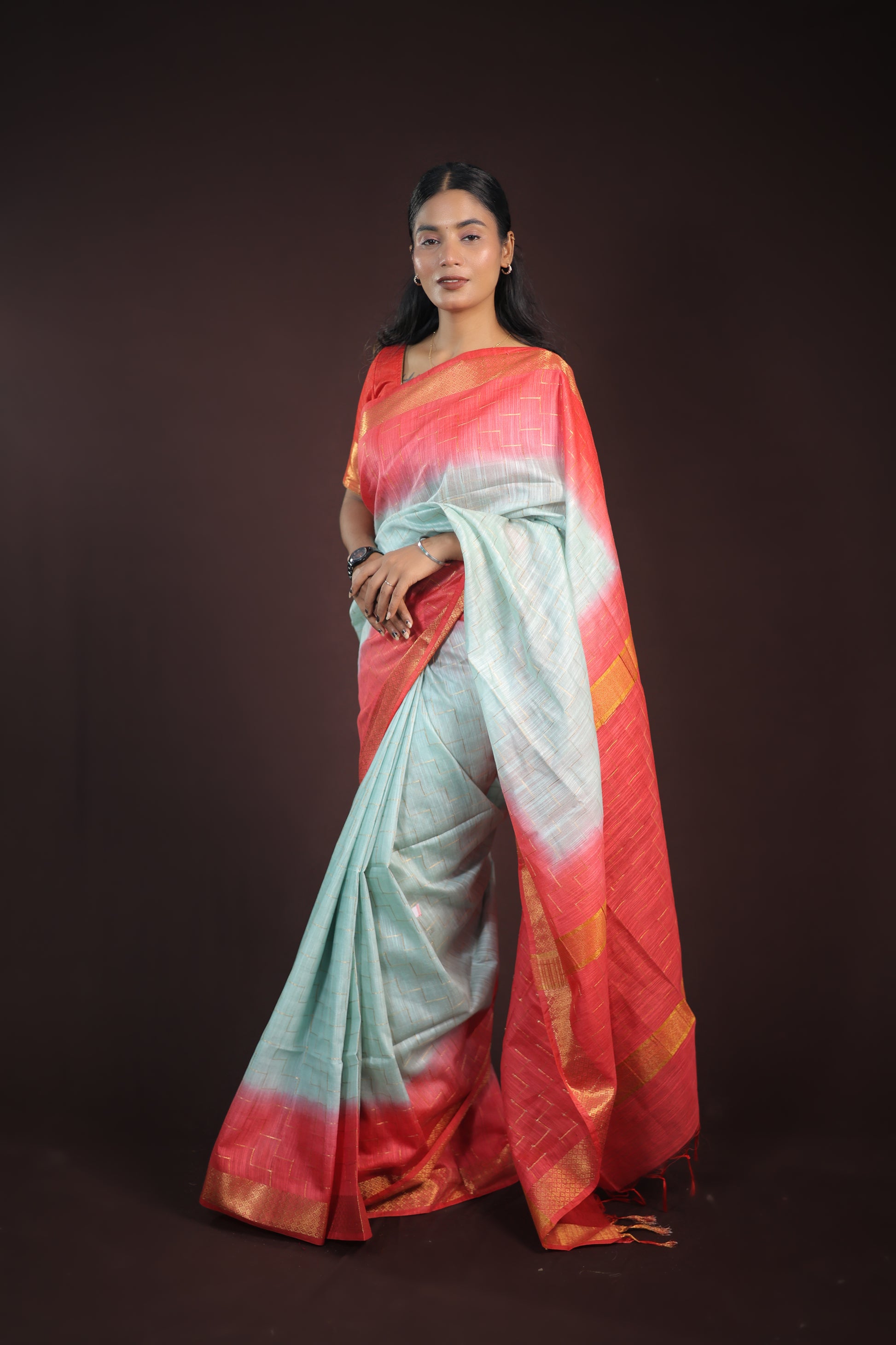 cotton viscos saree