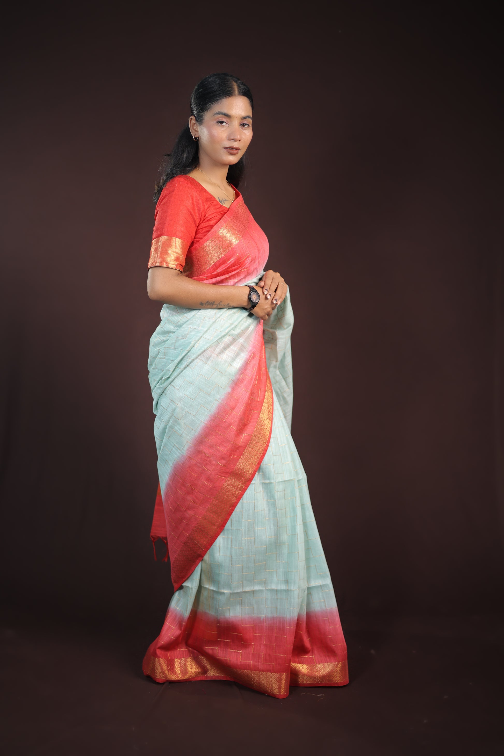 cotton viscos saree