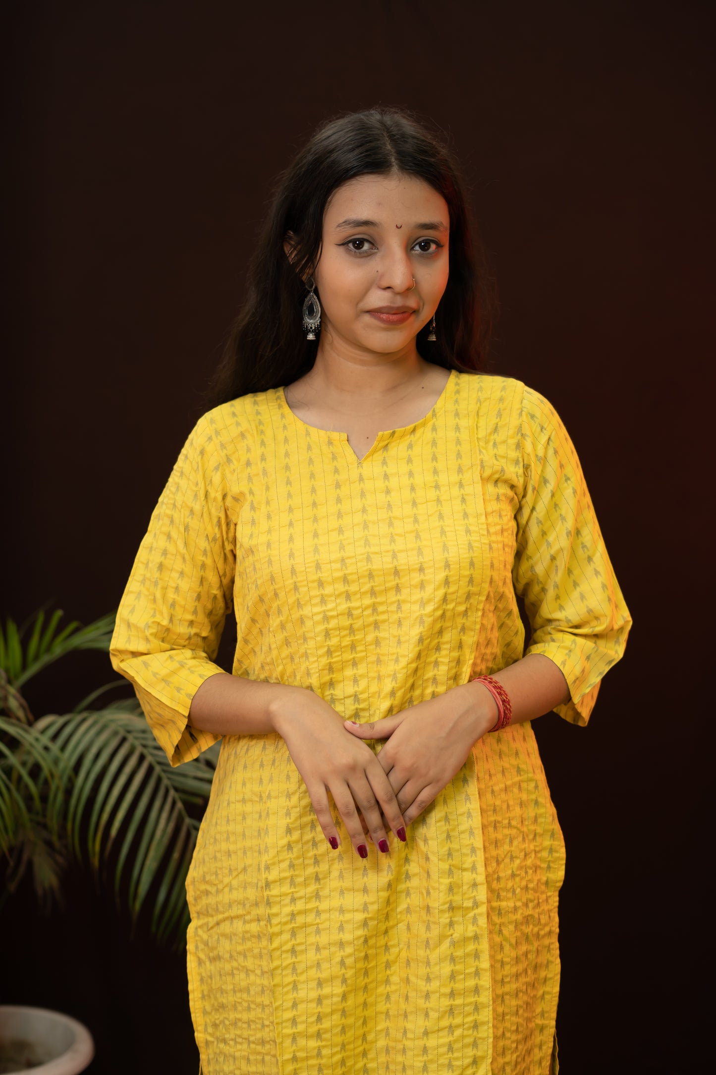 Printed designer yellow kurti