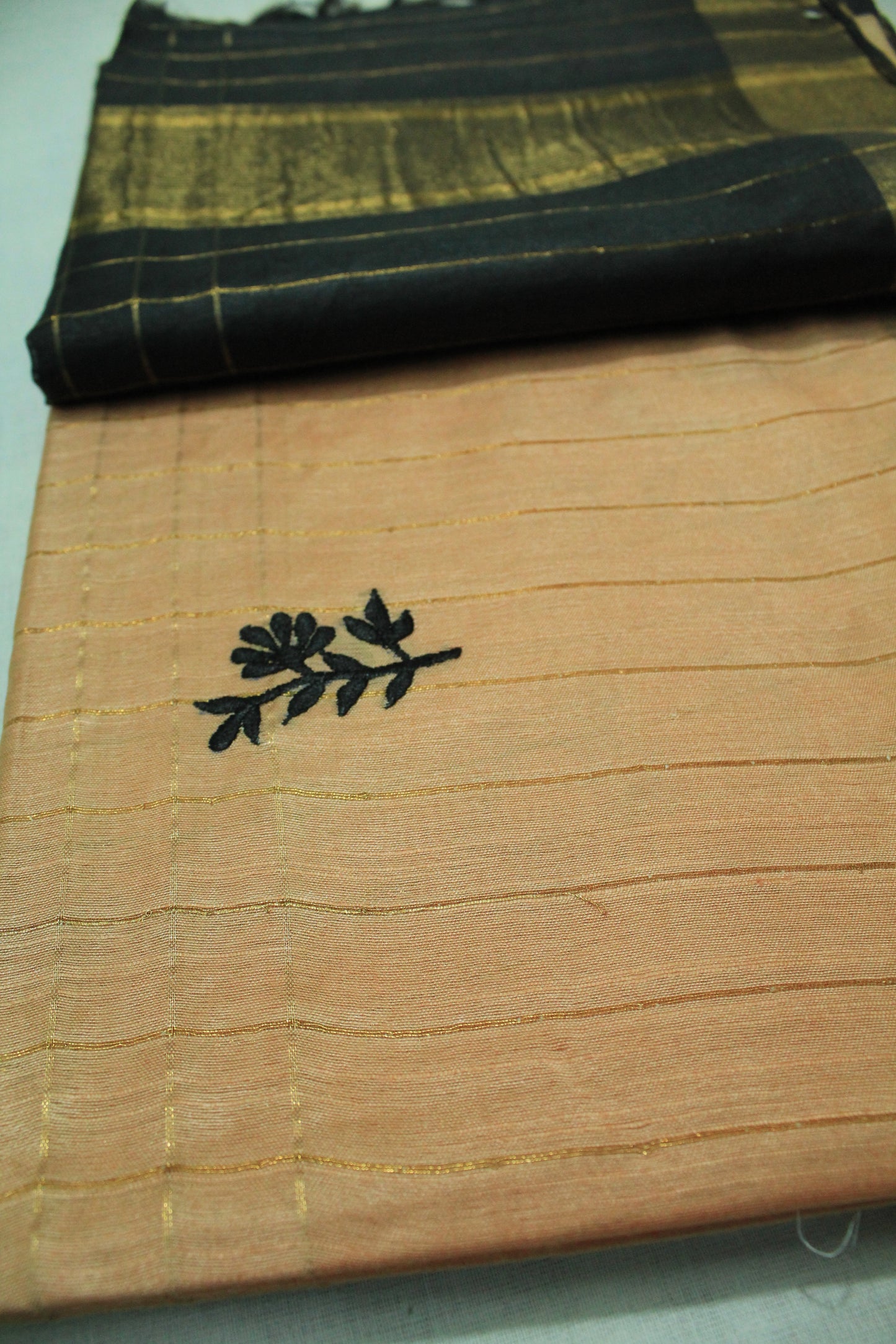 Double shade zari saree with embroidery