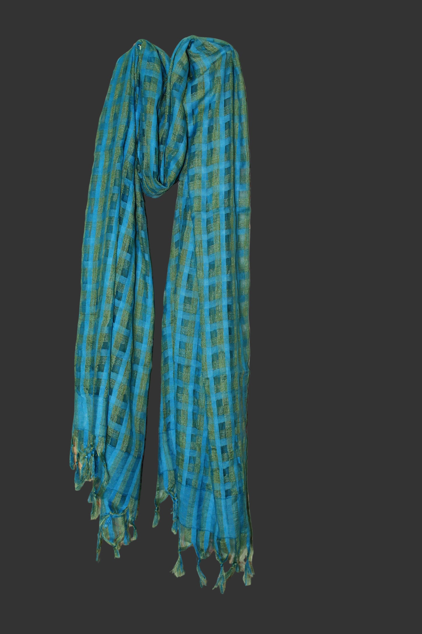 Gold patteren checkered dupatta