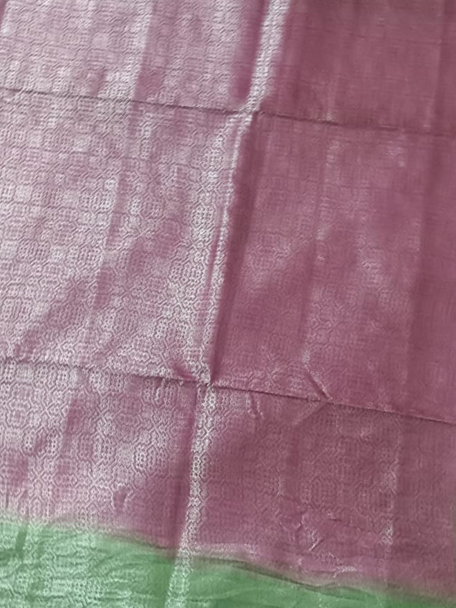 Silk Saree feative wear in pink and green color