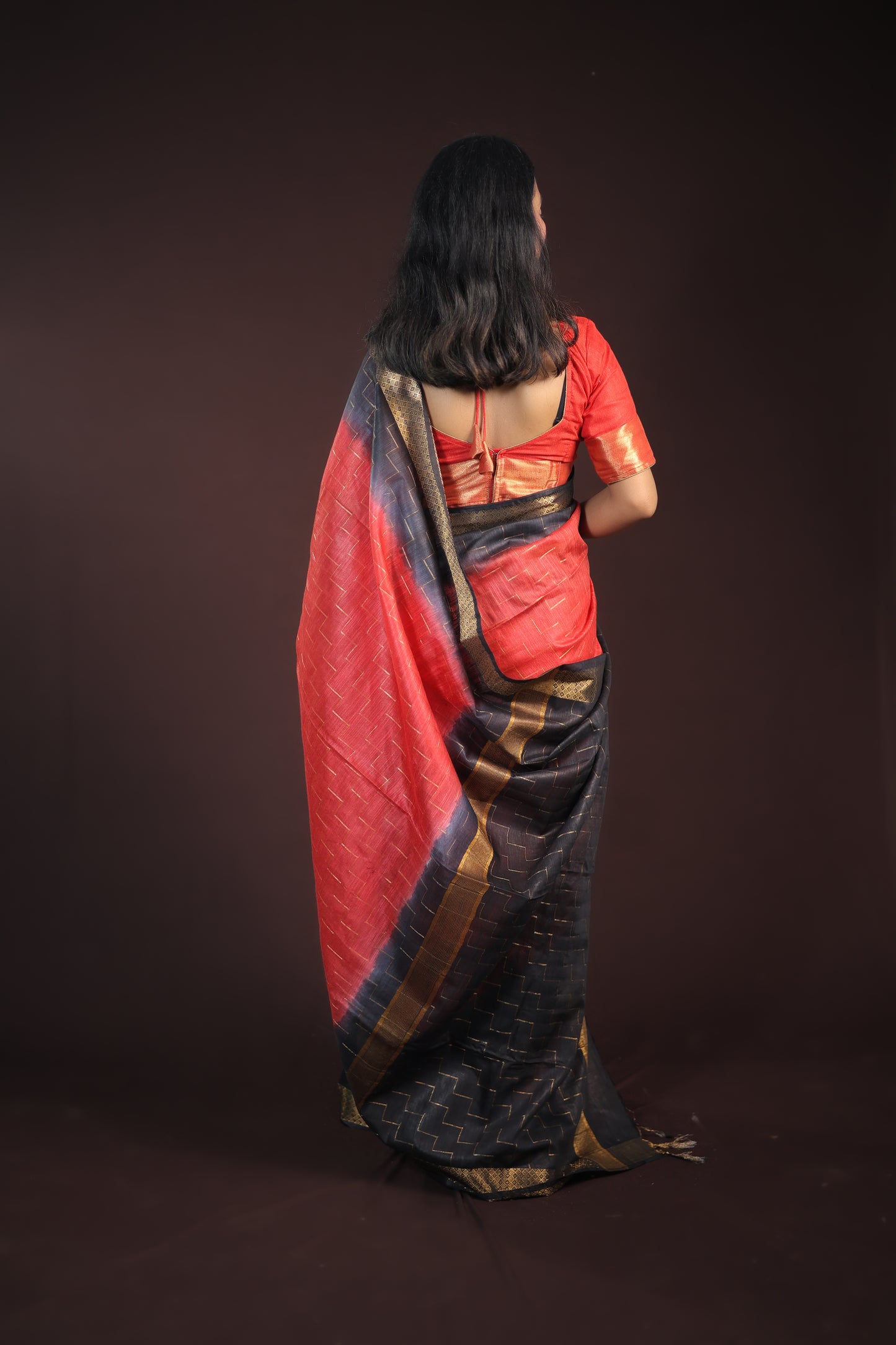 Festive Red Saree with zari border