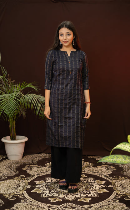 Black Formal Kurti with geomatric design
