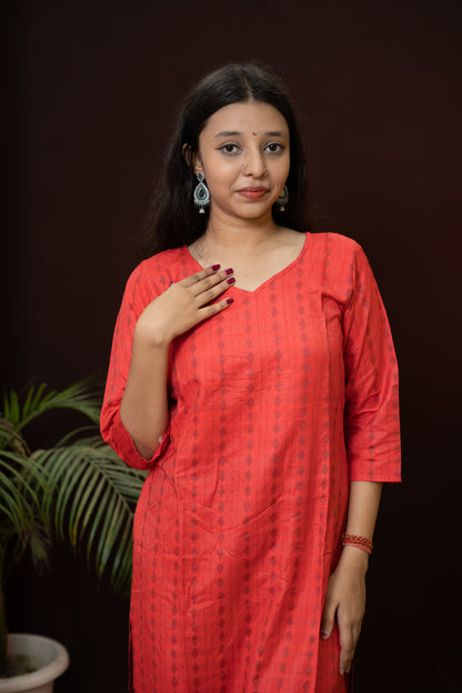 Red designer formal wear kurti