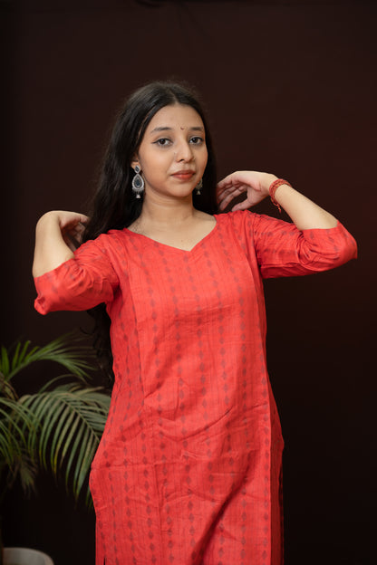 Red designer formal wear kurti