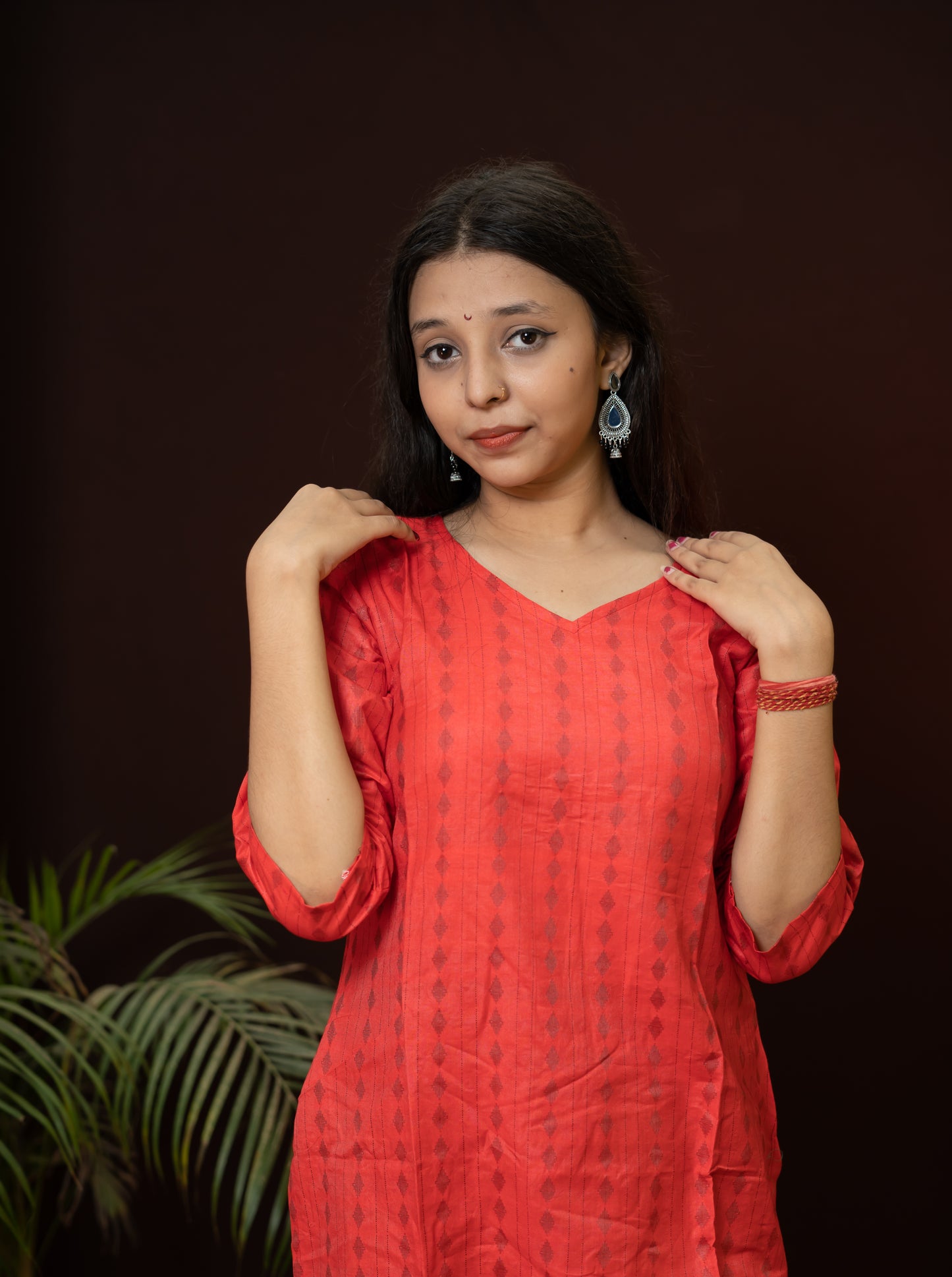 Red designer formal wear kurti