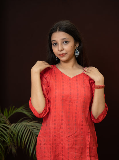 Red designer formal wear kurti