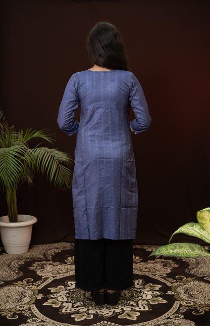 Dark Blue kurti with neck strip