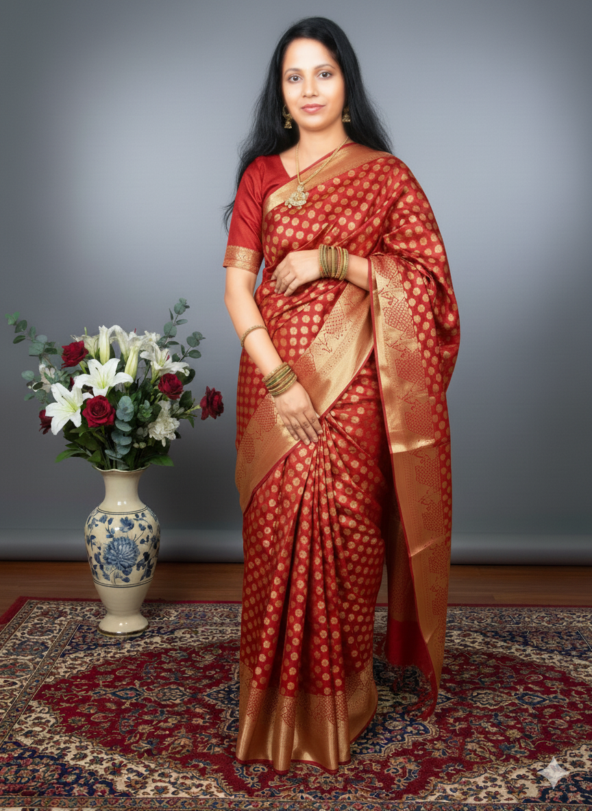Green Feative wear banarasi Silk saree