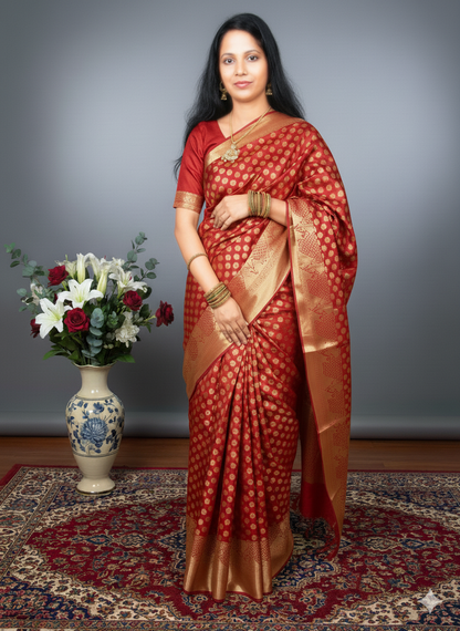 Green Feative wear banarasi Silk saree