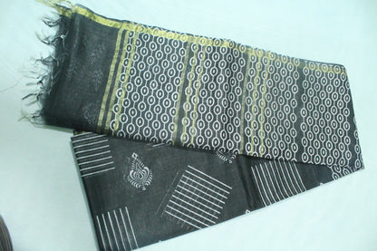 printed saree in white pattern