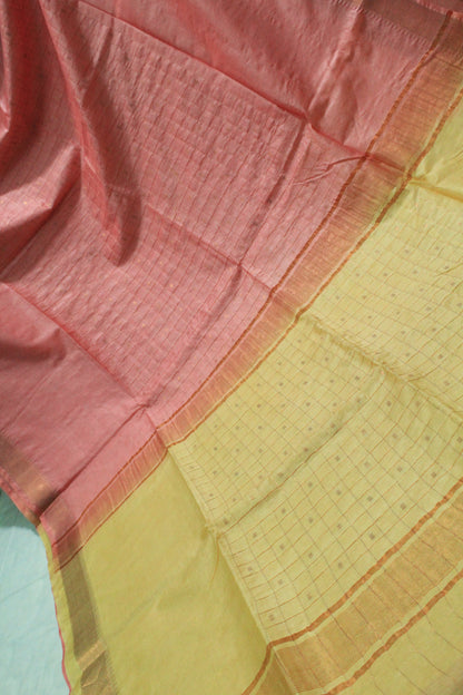 pink color with zari design office wear saree