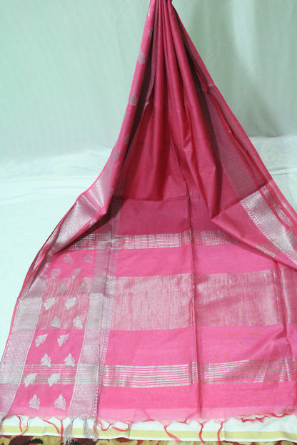 Silver zari with butterfly print Silk Saree
