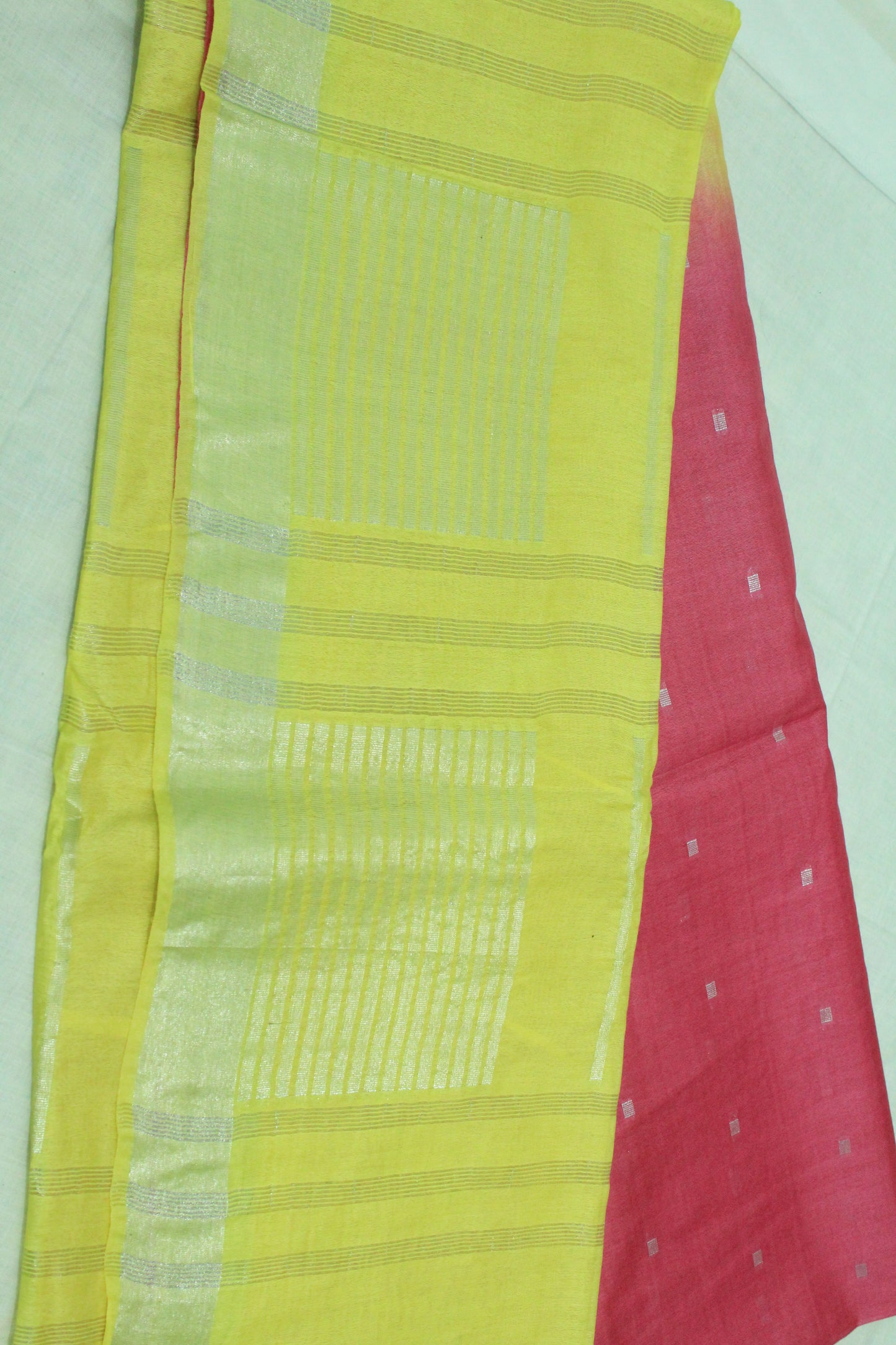 silver buta temple border Hankota silk bhagalpuri