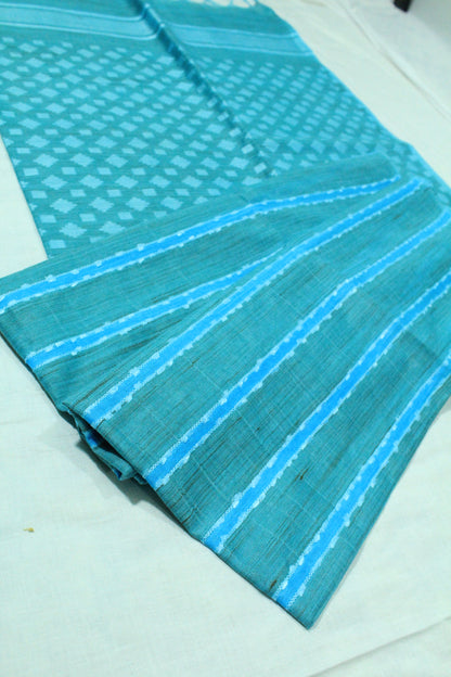 Grand pallu body staple without border jute silk Saree