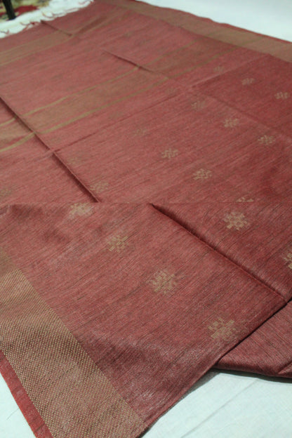 Silk Saree perfect for office wear in brown color with border