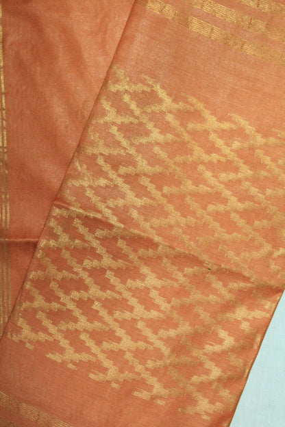 Embroidered festive orange color with zari work