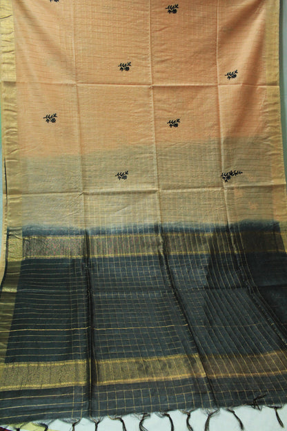 Double shade zari saree with embroidery