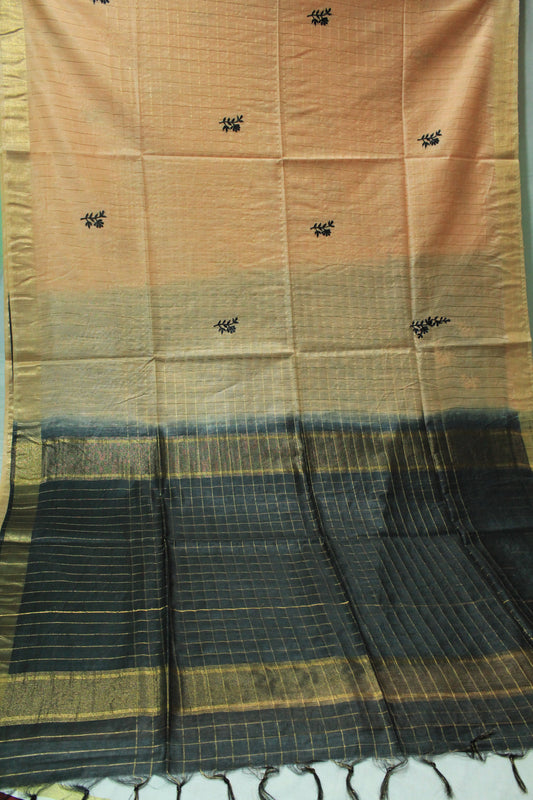 Double shade zari saree with embroidery