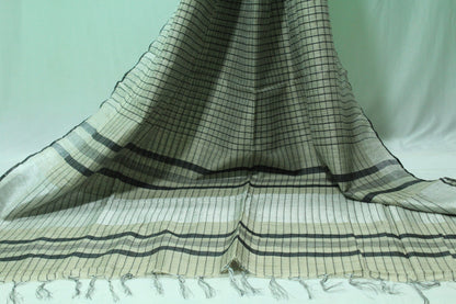 checkered white and black saree perfect for office wear