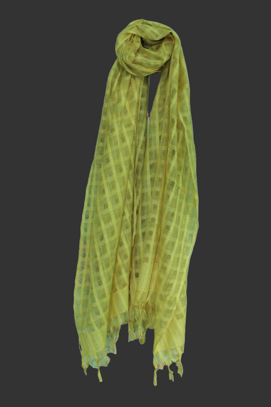 Gold patteren checkered dupatta