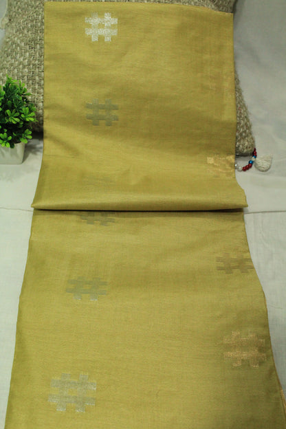 Flower pattern gold color saree suitable for office wear